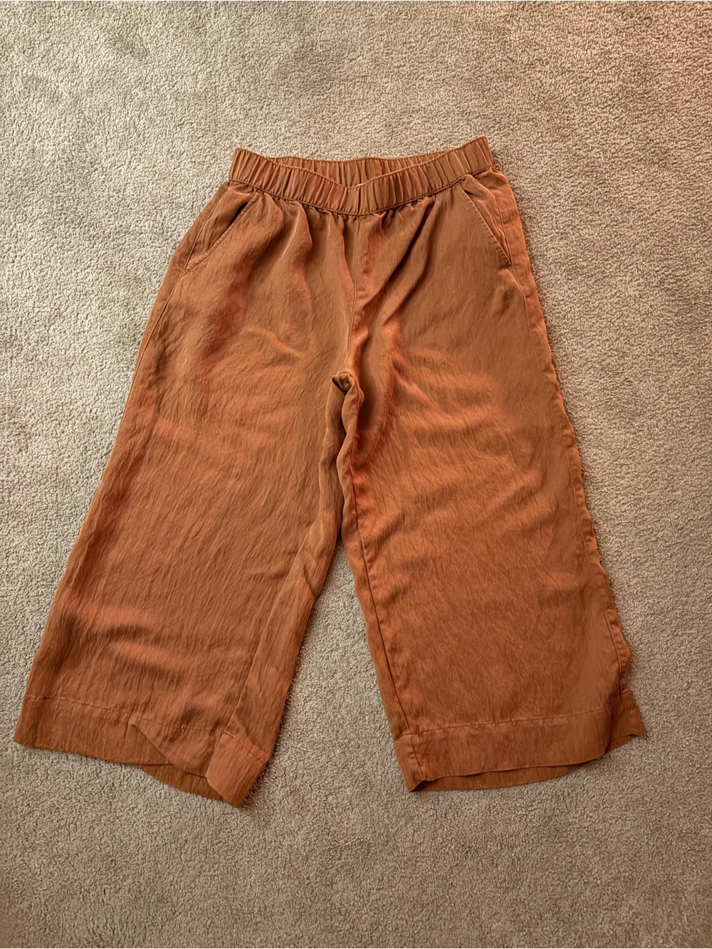 Calypso St. Barth Women Wide-Leg Pull-On Pants in Rust Orange/Brown